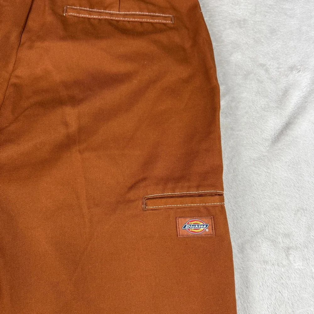 Dickies Sawyerville Pants Women 8 Rust Orange Twill Wide Leg Workwear Utility